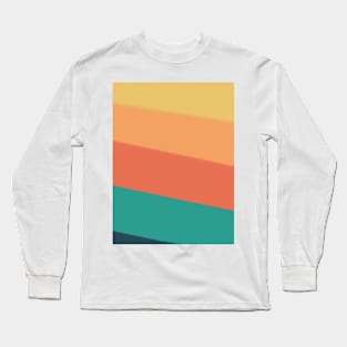 Summer stripes watercolor pattern art Long Sleeve T-Shirt